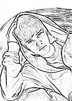 coloriage justin bieber reve